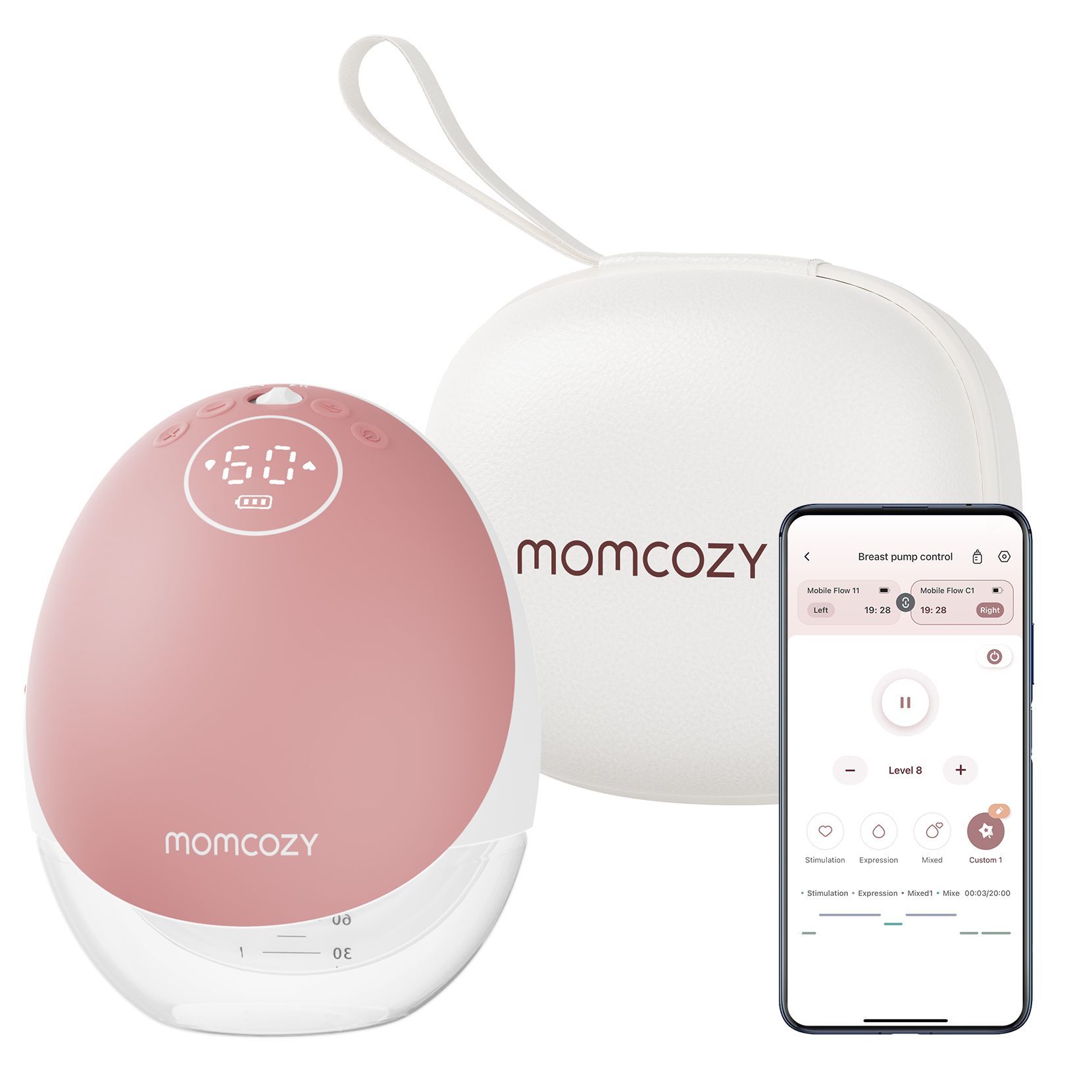 cps-f7d4b8fdf5bf3cc6cf2d4548190fd2b9-2025-12-05-14-05-03 Momcozy M9 Single Electric Breast Pump Red, 150ml - imagine 1