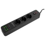 Proove Power Strip 2m 3000W Power Socket P-03 (3xAC + 4xUSB + 2xType-C) black - imagine 4
