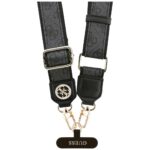 Universal lanyard Guess CBDY 4G Tether Patch Strass Metal Logo black - imagine 3