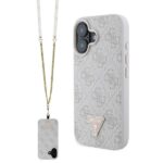 Guess GUHCP16SP4TDSCPP iPhone 16 6.1" pink hardcase Leather Metal Logo Strass Crossbody