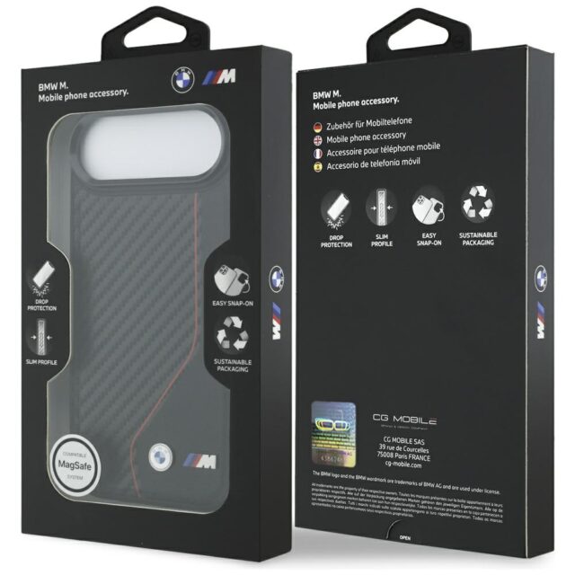 Case BMW M Carbon Line & Logo MagSafe for iPhone Air red - imagine 8