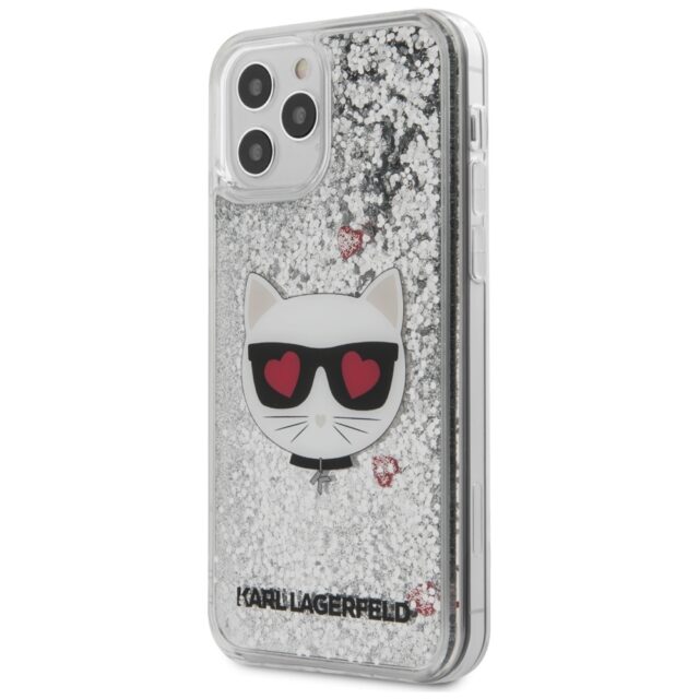 Karl Lagerfeld KLHCP12LLCGLSL iPhone 12 Pro Max 6,7" silver hardcase Liquid Glitter Choupette - imagine 2