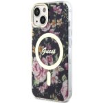 Guess GUHMP14SHCFWSK iPhone 14 / 15 / 13 6.1" black hardcase Flower MagSafe - imagine 2