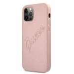 Guess GUHCP12LRSAVSRG iPhone 12 Pro Max 6,7" pink hardcase Saffiano Vintage Script - imagine 2