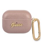 Guess GUAPSASMP AirPods Pro cover pink Saffiano Script Metal Collection