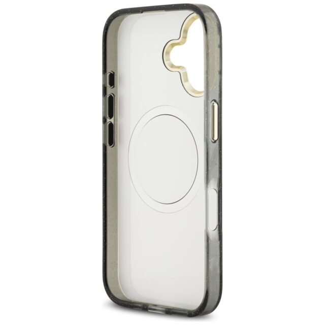 Guess IML Glitter Flowers Triangle MagSafe case for iPhone 17 black - imagine 7