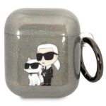 Karl Lagerfeld KLA2HNKCTGK Airpods 1/2 cover black Glitter Karl&Choupette