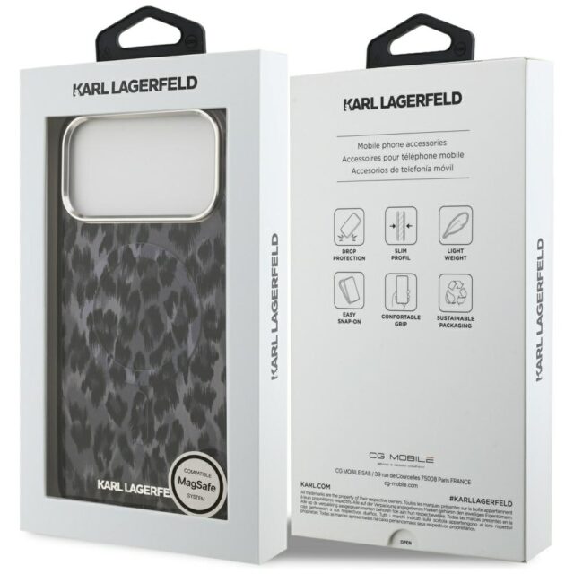 Karl Lagerfeld IML Leopard Pattern MagSafe Case for iPhone 17 Pro Max Black - imagine 8