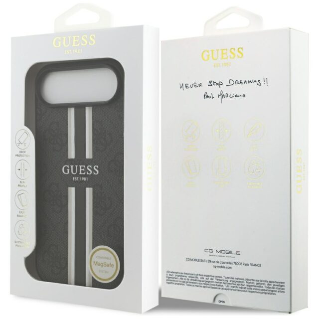 Case Guess 4G Printed Stripes MagSafe for iPhone Air black - imagine 8