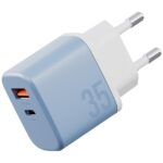 Wall charger Bazic GoPort Velox Kit USB-C/USB-A GaN 35W with cable blue - imagine 2