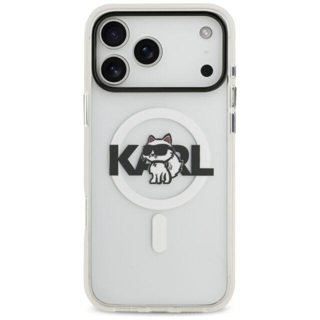 Karl Lagerfeld IML Choupette Sketch Logo MagSafe Case for iPhone 17 Pro Max Clear - imagine 3