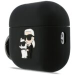Case Karl Lagerfeld Silicone             Karl&Chaupette Head 3D for AirPods Pro 3 black - imagine 2