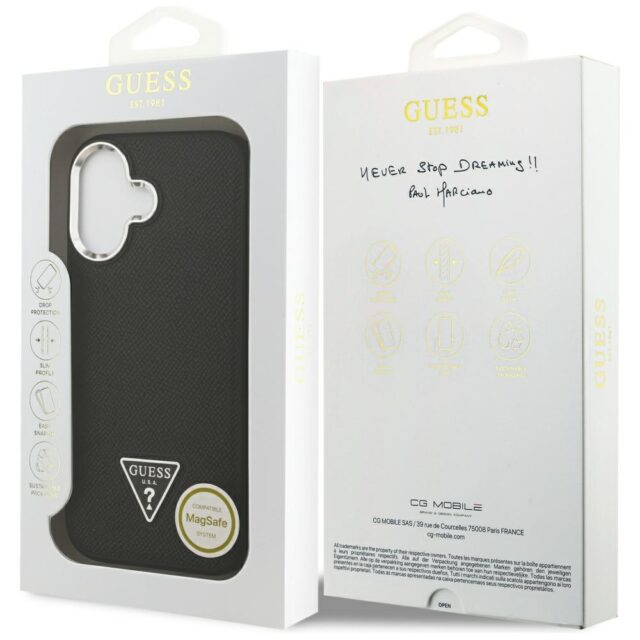 Guess Grained Triangle Logo MagSafe case for iPhone 17 black - imagine 8