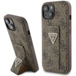 Guess GUHCP15SPGS4TDW iPhone 15 / 14 / 13 6.1" brown hardcase Grip Stand 4G Triangle Strass