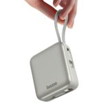 PowerBank 3in1 Bazic Fusion Mini 10000mAh cable USB-C/Lightning grey - imagine 2