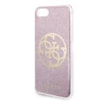 Guess GUHCI8PCUGLPI iPhone 7/8/SE 2020/ SE 2022 pink hard case Glitter 4G Circle Logo - imagine 3
