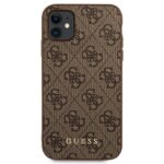 Guess GUHCN61G4GFBR iPhone 11 6,1" brown hard case 4G Metal Gold Logo - imagine 3