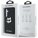 Case Karl Lagerfeld Leather Monogram Pin Logo Choupette Head Samsung Galaxy S25 Plus black - imagine 8