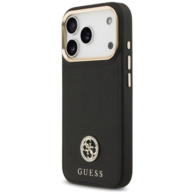 Case Guess Grained Strass Logo MagSafe for iPhone 17 Pro black - imagine 2