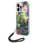 Guess GUOHCP14LHFLSB iPhone 14 Pro 6,1" blue hardcase Flower Strap