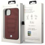 Etui BMW BMHCP14S22RPSR iPhone 14 / 15 / 13 6.1" burgundowy/burgundy Leather Seats Pattern - imagine 8