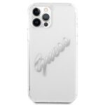 Guess GUHCP12LKTRSVSI iPhone 12 Pro Max 6,7" Transparent hardcase Vintage Script Silver - imagine 3