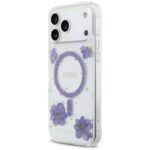 Case Guess Resin Flowers Glitter MagSafe for iPhone 17 Pro Max purple - imagine 2
