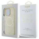 Guess GUHMP16XPSAPSMED iPhone 16 Pro Max 6.9" gold hardcase Saffiano Peony Classic Logo MagSafe - imagine 8