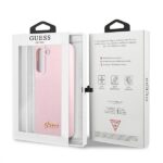 Guess GUHCS21FLSLMGLA S21 FE G990 lavender hardcase Silicone Script Metal Logo - imagine 8