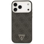 Case Guess 4G Triangle Logo MagSafe for iPhone 17 Pro Max black silver - imagine 3