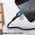 USAMS Braided Cable U55 2A Lightning 1pc for set U55 green 1m SJ448USBSG02 (US-SJ448) - imagine 3