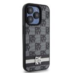 DKNY DKHCP15XPCPTSSK iPhone 15 Pro Max 6.7 inch black hardcase Leather Checkered Mono Pattern & Prin - imagine 4