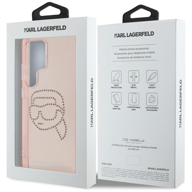 Case Karl Lagerfeld Rhinestones K. Head Logo for Samsung Galaxy S25 Ultra pink - imagine 8