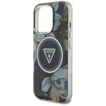 Case Guess Glitter Flowers Triangle Buttons MagSafe for iPhone 16 Pro Max black - imagine 6