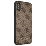 Guess GUHCI65G4GFBR iPhone Xs Max brown hard case 4G Metal Gold Logo - imagine 4