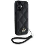 Case Karl Lagerfeld Quilted Initial Logo & Chain Strap for iPhone 16 black - imagine 3