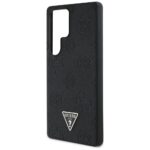 Case Guess Grained Hot Stamp Peony Pattern Triangle Logo MagSafe for Samsung Galaxy S25 Ultra black - imagine 6