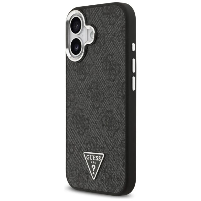 Case Guess 4G Triangle Logo MagSafe for iPhone 17 black silver - imagine 2