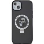 Karl Lagerfeld KLHMP14SHMRSKCK iPhone 14/ 15 / 13 6.1" black hardcase Ring Stand Karl&Choupet - imagine 3