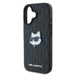 Karl Lagerfeld KLHCP16SPGKLCHPK iPhone 16 6.1" black hardcase Monogram Choupette Head Pin - imagine 6