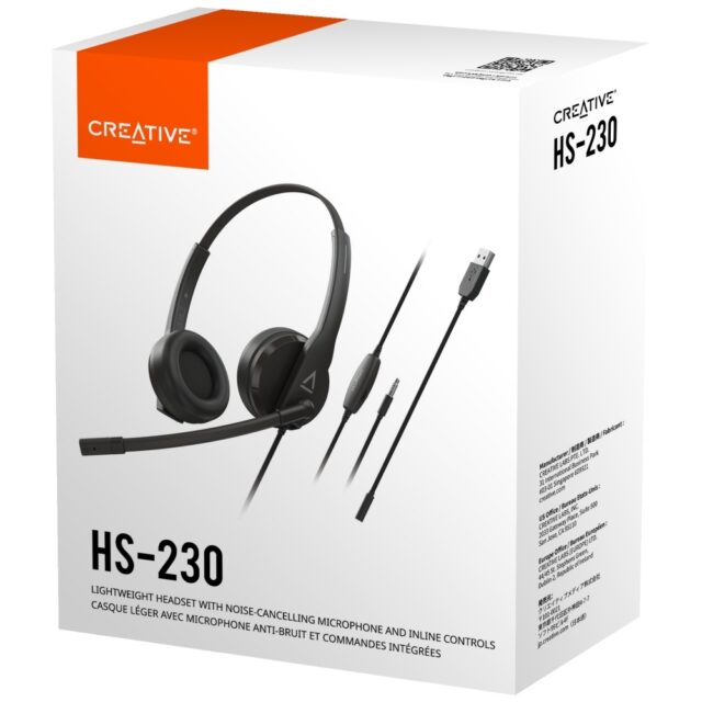 Creative HS-230 Wired Headphones with USB Microphone Black - imagine 7