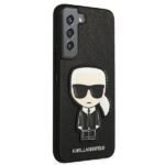 Karl Lagerfeld KLHCS22SOKPK S901 S22 black hardcase Saffiano Ikonik Karl`s Patch - imagine 4