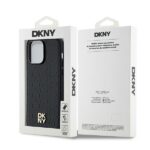 DKNY DKHMP13LPSHRPSK iPhone 13 Pro / 13 6.1 inch black hardcase Leather Pattern Metal Logo MagSafe - imagine 8