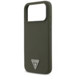 Case Guess Silicone Triangle Logo MagSafe for iPhone 17 Pro Max khaki - imagine 6