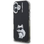 Case Karl Lagerfeld IML Aquarelle        Choupette & Logo for iPhone 16 black - imagine 2