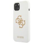 Guess GUHCP13SLS4GGWH iPhone 13 mini 5,4" white hard case Silicone 4G Logo - imagine 2