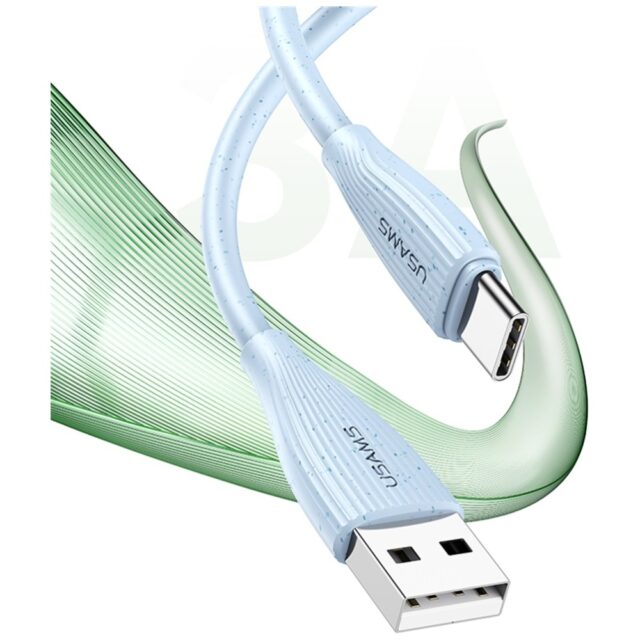 Cable USAMS Green Series SJ714 18W 3A USB-A to USB-C 1m blue - imagine 6