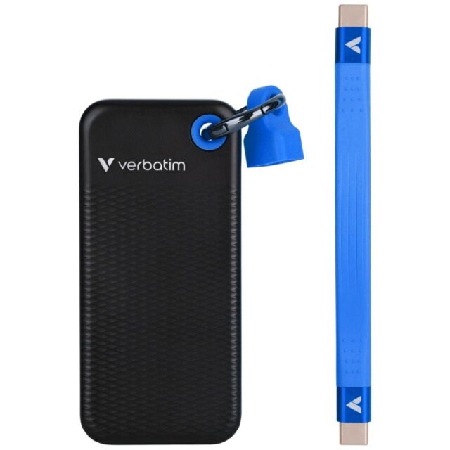 Verbatim Drive SSD 1TB - key ring with cable USB 3.2 gen.2 black-blue 32191 - imagine 2