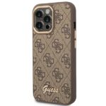 Guess GUHCP14LHG4SHW iPhone 14 Pro 6,1" brown hard case 4G Vintage Gold Logo - imagine 2