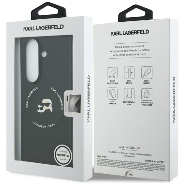 Case Karl Lagerfeld Karl&Choupette Logo  MagSafe for Samsung Galaxy Z Fold7 black - imagine 8